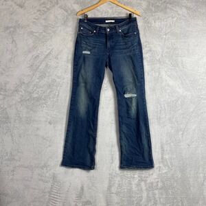 Levi's Superlow Bootcut Jeans Womens 29‎ Distressed Low Rise Blue Denim Grunge